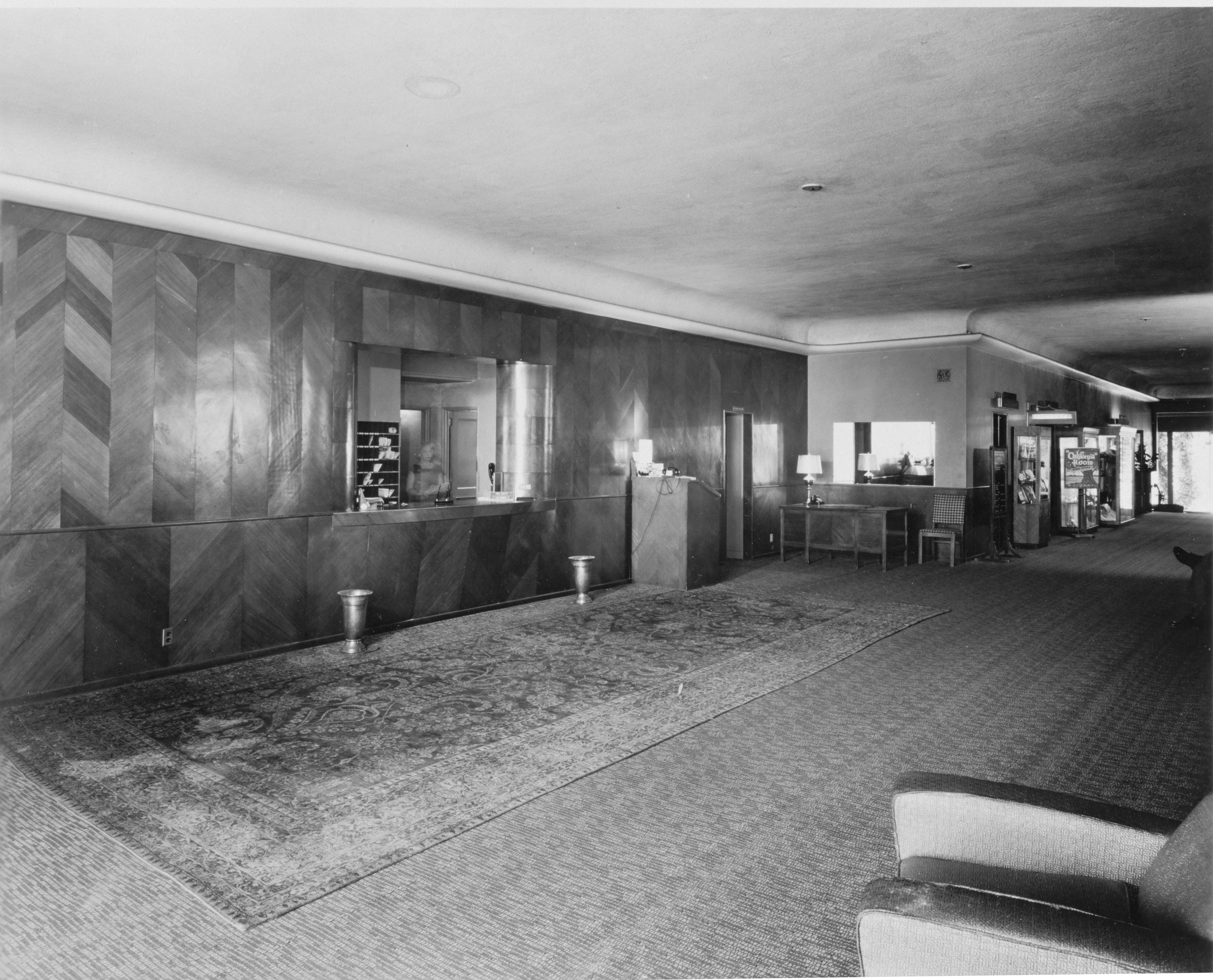 Historical Image of Interior Lobby Fairmont Miramar Hotel & Bungalows Santa Monica California